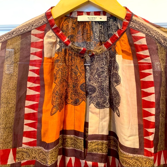 🍂 Boho Flowy Crepon Long Sleeve Blouse 🍂 - Picture 4 of 7